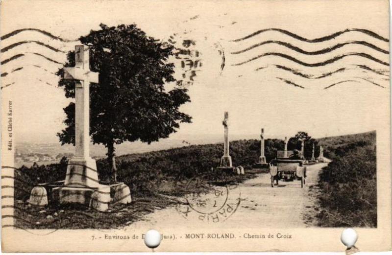 Carte postale ancienne Env. de Dole-Mont Roland-Chemin de Croix à Chemin