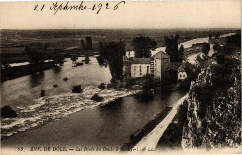 Carte postale ancienne Env. de Dole-Les Bords du Doubs a RoCHEFort