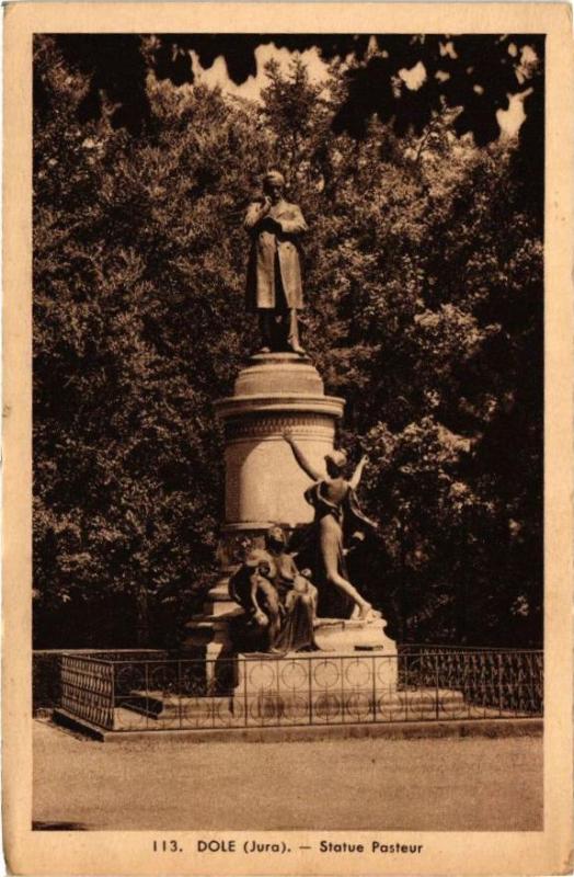 Carte postale ancienne Dole -Statue Pasteur