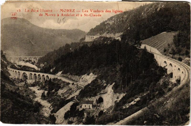 Carte postale ancienne Morez - Les Viaducs des lignes de Morez a Andelot