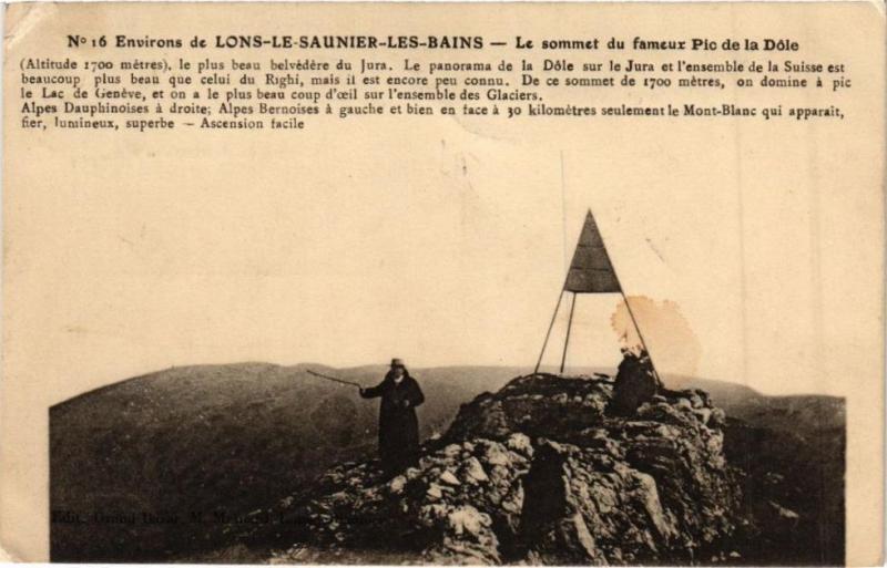 Carte postale ancienne Lons-le-Saunier - Le Sommet du fameux Pic de la Dole à Lons-le-Saunier