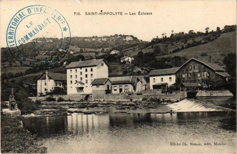 Carte postale ancienne Saint-Hippolyte Les Ecluses à Saint-Hippolyte
