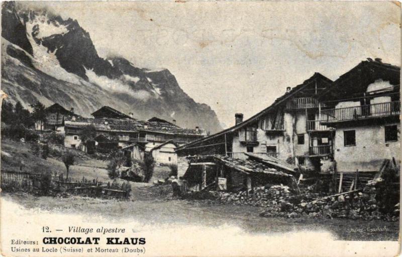 Carte postale ancienne Village alpestre - Usines au Locle (Suisse) et Morteau à Morteau