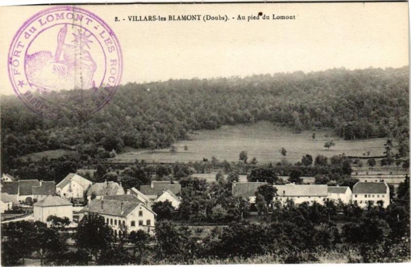 Carte postale ancienne Villars-les Blamont - Au pied du Lomont à Villars-lès-Blamont