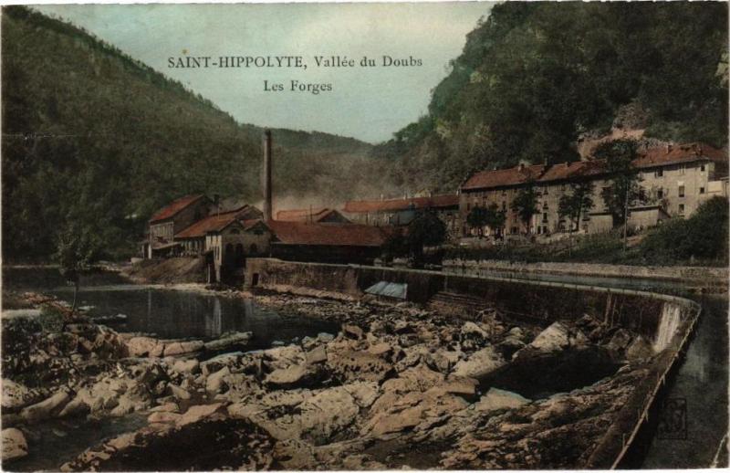 Carte postale ancienne Saint-Hippolyte - Vallée du Doubs - Les Forges à Saint-Hippolyte