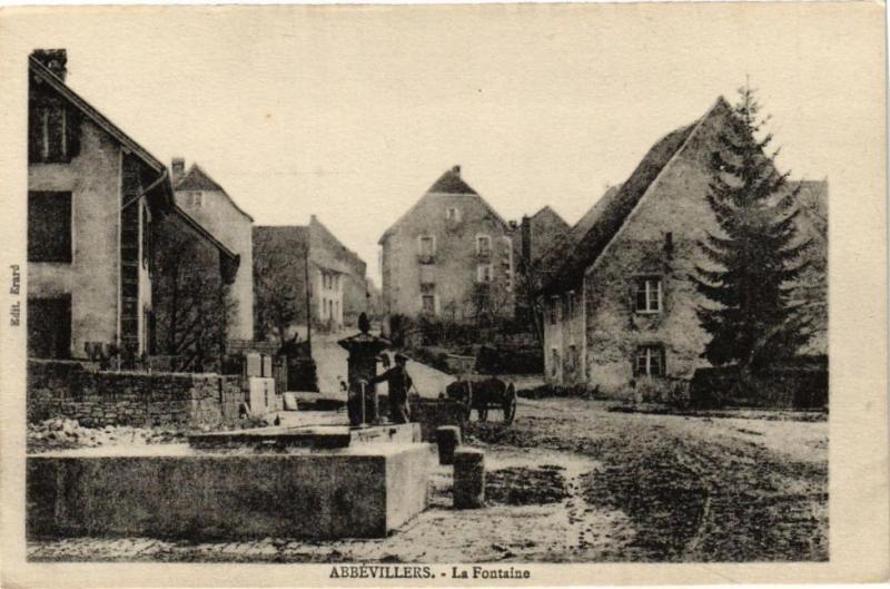 Carte postale ancienne Abrevillers - La Fontaine à Fontain