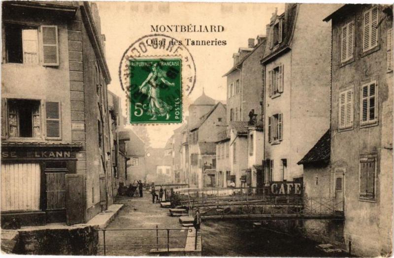 Carte postale ancienne Montbeliard - Quai des Tanneries à Montbéliard
