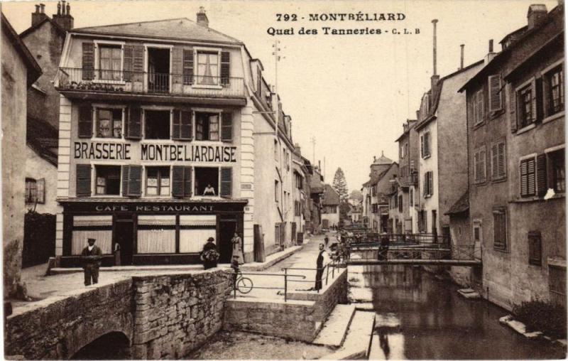 Carte postale ancienne Montbeliard - Quai des Tanneries à Montbéliard