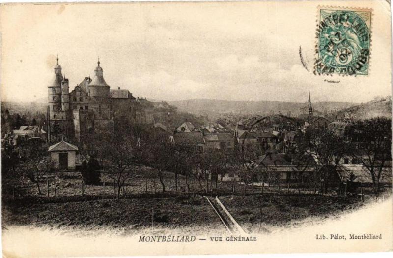 Carte postale ancienne Montbeliard - Vue générale à Montbéliard