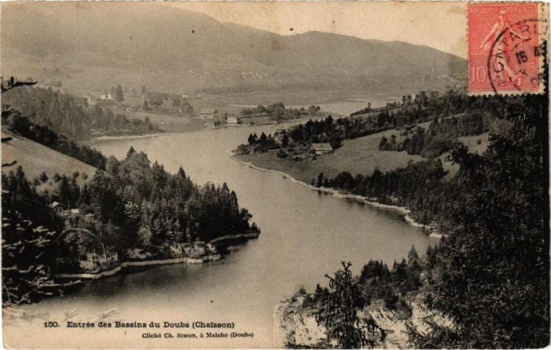 Carte postale ancienne Entrée des Bassins du Doubs (Chaisson) à Doubs