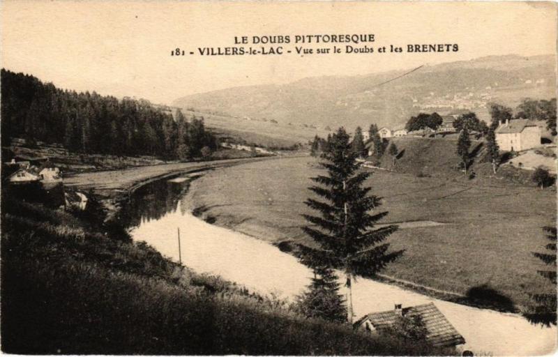 Carte postale ancienne Villers-le-Lac - Vue sur le Doubs et les Brenets à Villers-le-Lac