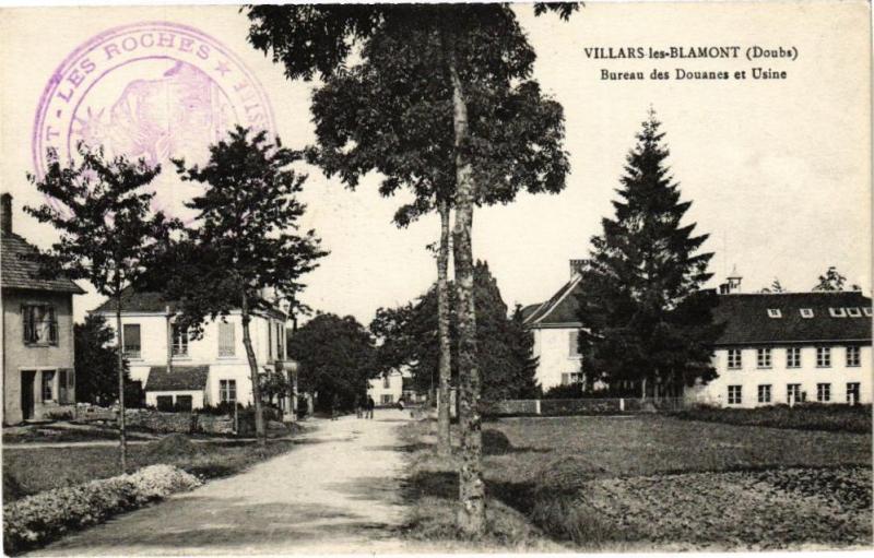 Carte postale ancienne Villars-les Blamont - Bureau des Douanes et Usine à Villars-lès-Blamont