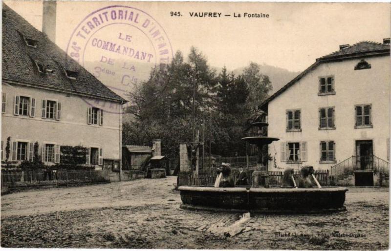 Carte postale ancienne Vaufrey - La Fontaine à Vaufrey