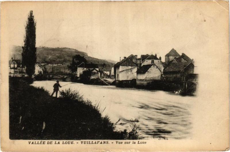 Carte postale ancienne Vallée de la Loue - Vuillafans - Vue sur la Loue à Vuillafans