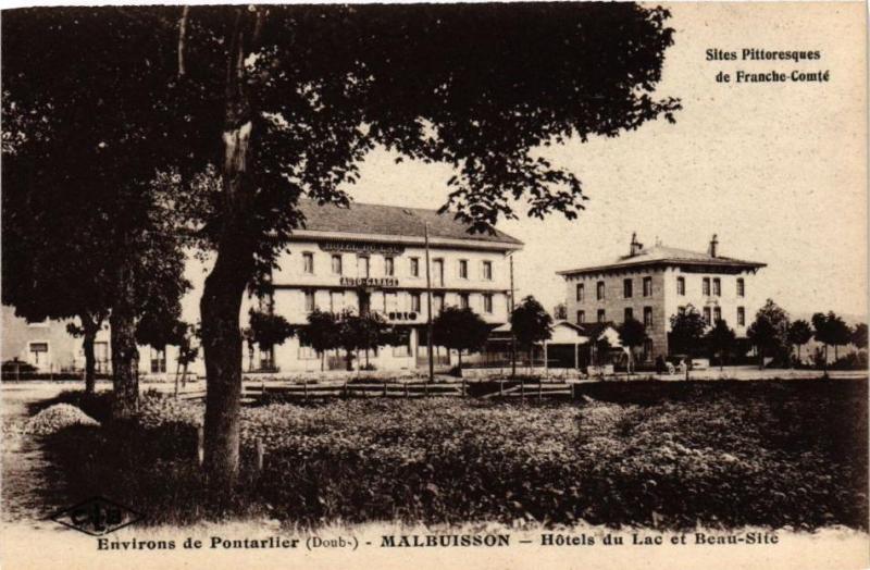Carte postale ancienne Environs de Pontarlier - Malbuisson - Hotels du Lac et .. à Malbuisson