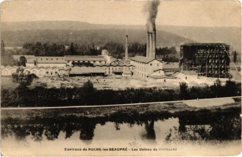 Carte postale ancienne Environs de Roche les-Beaupre - Les Usines de NoVILLARS à Novillars