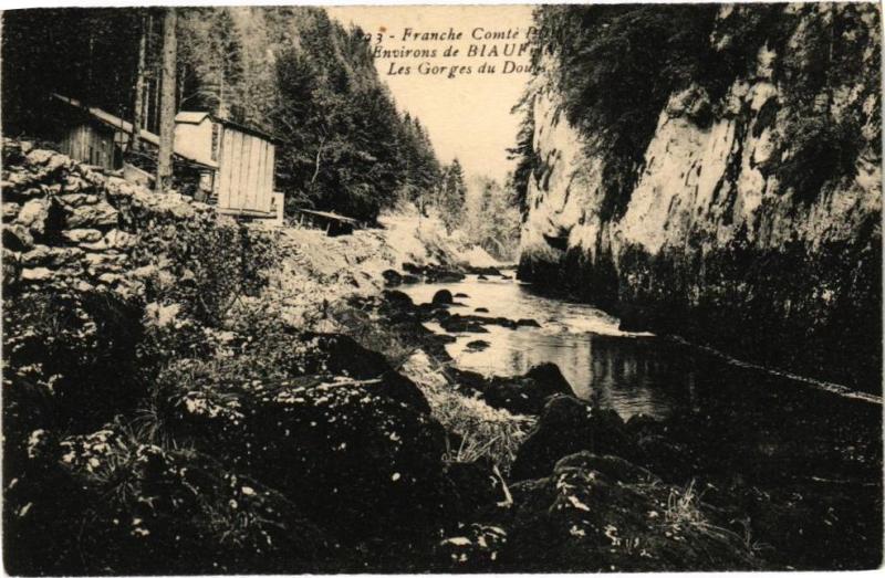 Carte postale ancienne Environs de Biaufond - Les Gorges du Doubs à Doubs