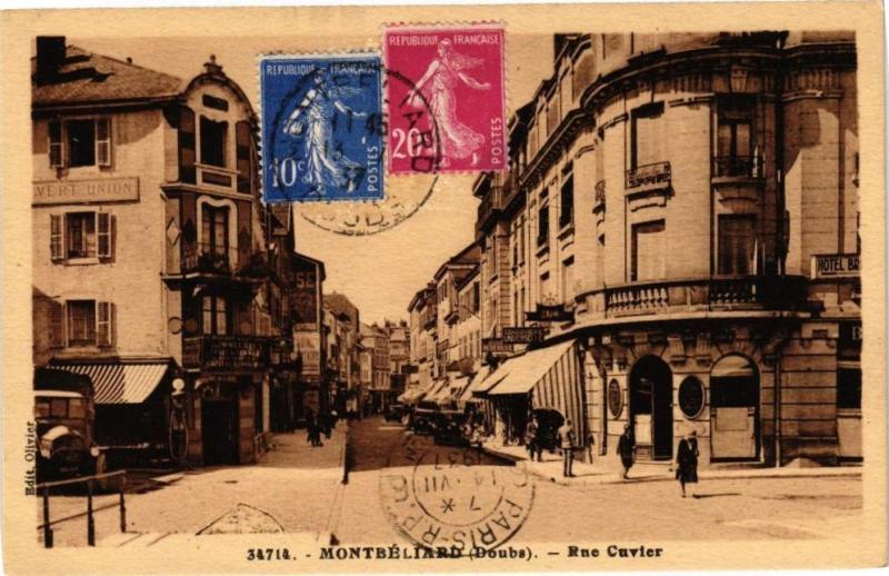 Carte postale ancienne Montbeliard - Rue Cuvier à Montbéliard