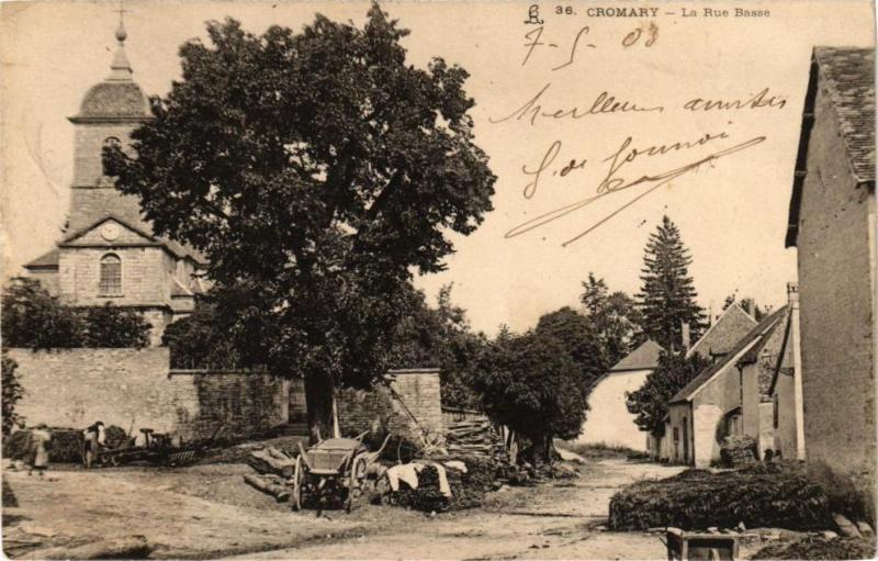 Carte postale ancienne Cromary - La Rue Basse
