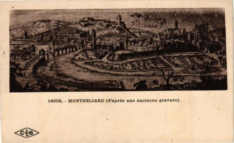 Carte postale ancienne Montbeliard (d'aprés une ancienne gravure)