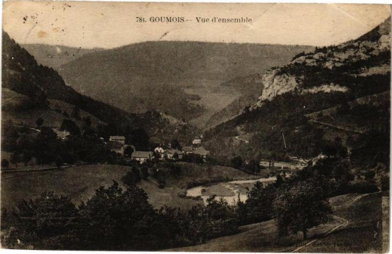 Carte postale ancienne Goumois - Vue d'ensemble à Goumois