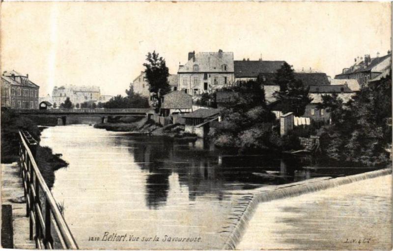 Carte postale ancienne Ed. Aqua 1210 Belfort Vue sur la Savoureuse à Belfort