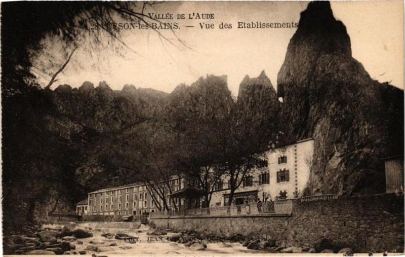 Carte postale ancienne Usson-les-Bains-Vue des Etablissements