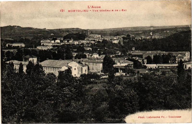 Carte postale ancienne Montolieu-Vue générale de l'Est à Montolieu