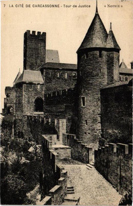 Carte postale ancienne La Cité de Carcassonne-Tour de Justice à Carcassonne