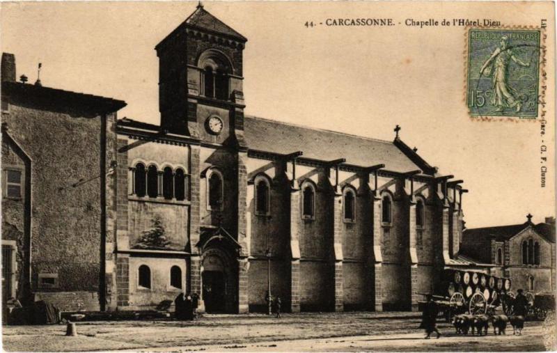 Carte postale ancienne Carcassonne-Chapelle de l'Hotel-Dieu à Carcassonne