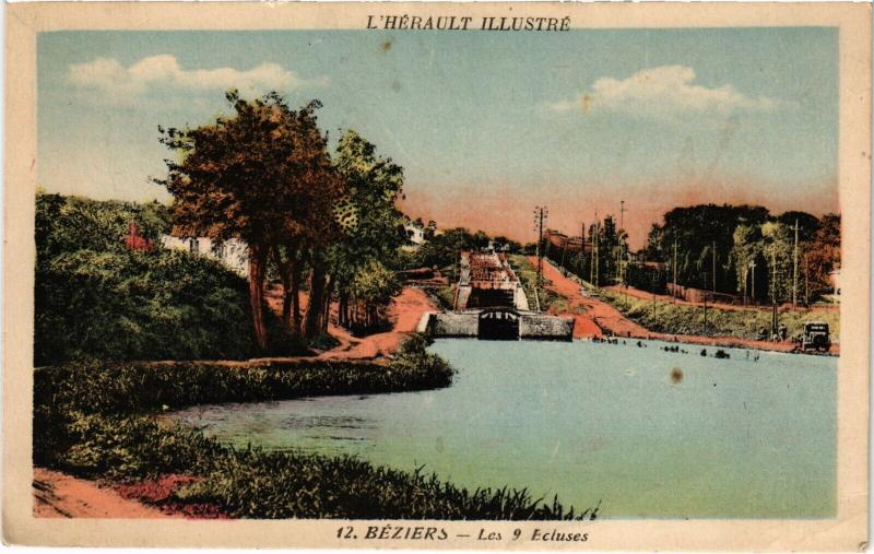 Carte postale ancienne Beziers - Les 9 Ecluses à Béziers