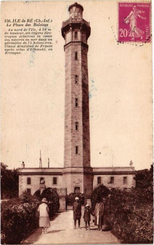 Carte postale ancienne Ile-de-Re - Le Phare des Baleines .