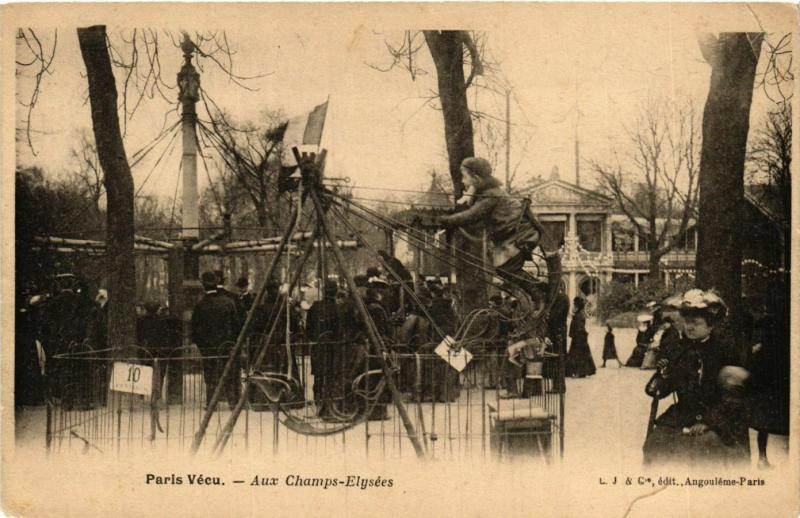 Carte postale ancienne Paris Vecu. Aux Champs-Elysees.