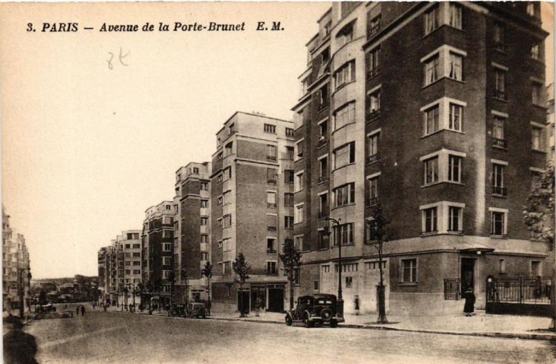 Carte postale ancienne Avenue de la Porte-Brunet à Paris 19e