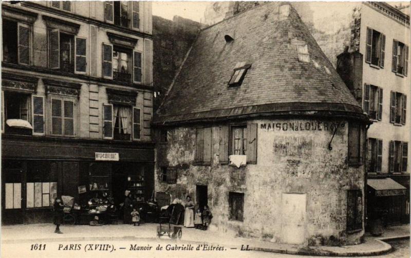 Carte postale ancienne Manoir de Gabrielle d'Estrées à Paris 18e