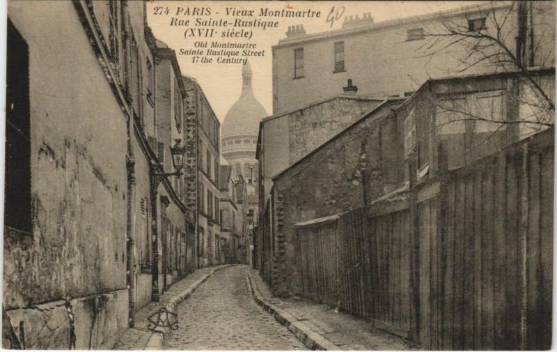 Carte postale ancienne Paris 18e Montmartre Rue Saint-Rustique