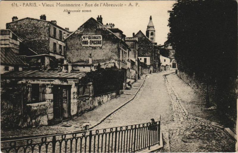 Carte postale ancienne Vieux-Montmartre - Rue de l'Abreuvoir à Paris 18e
