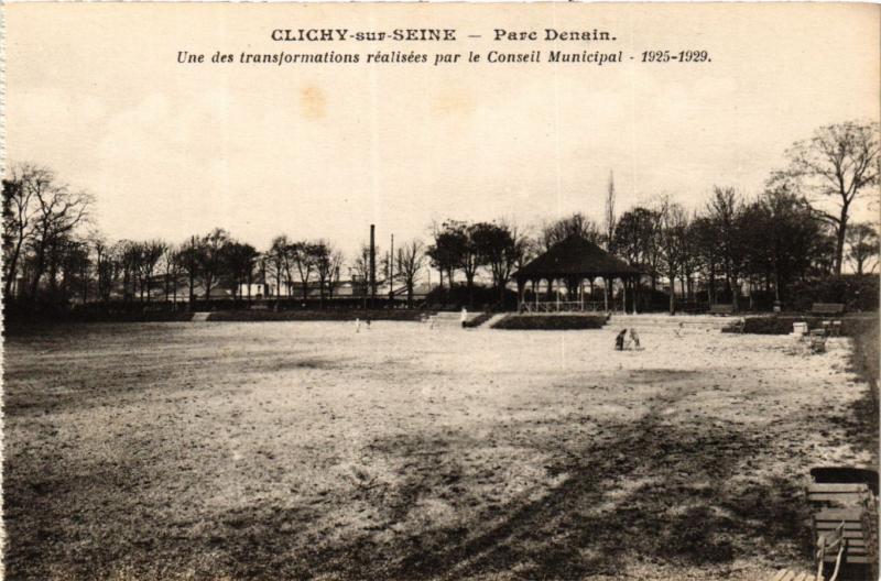 Carte postale ancienne Parc Denain - Une des transformations réalisées par le Conseil Municipal à Clichy