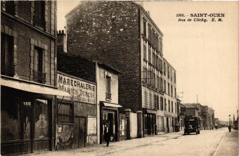 Carte postale ancienne Saint-Ouen Rue de Clichy.