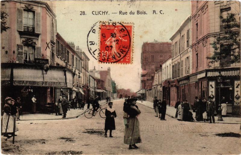 Carte postale ancienne Clichy - Rue du Bois