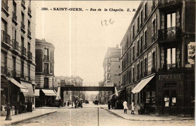 Carte postale ancienne Saint-Ouen Rue de la Chapelle