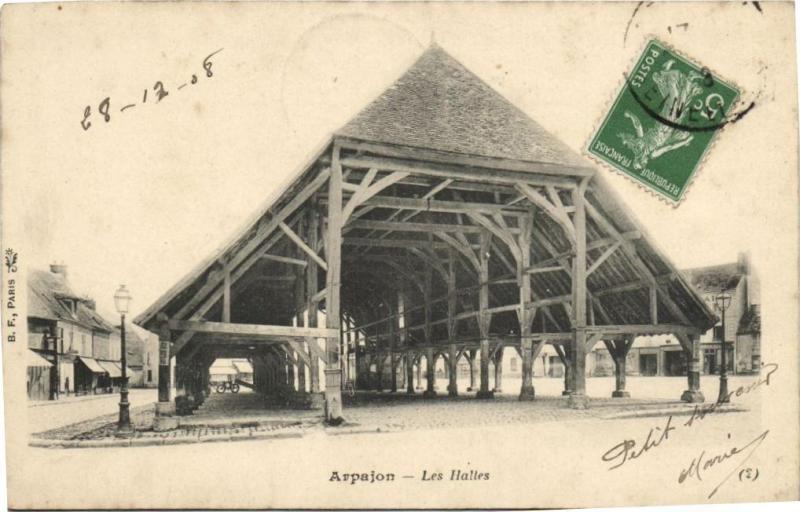 Carte postale ancienne Arpajon-Les Halles à Arpajon