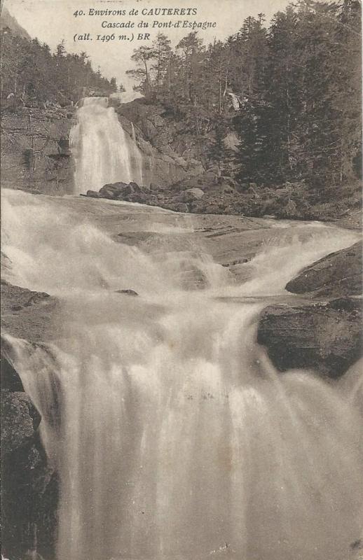 Carte postale ancienne Cascade du Pont d'Espagne à Cauterets