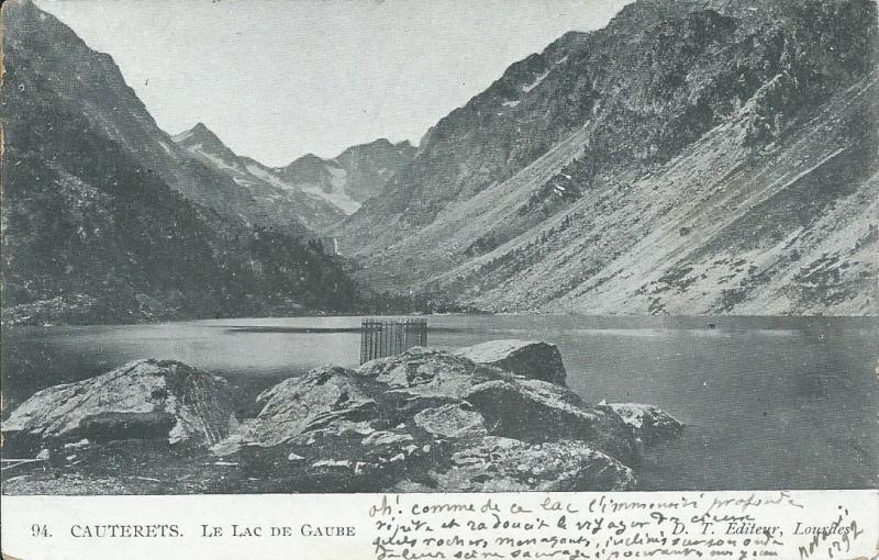 Carte postale ancienne Lac de Gaube à Cauterets