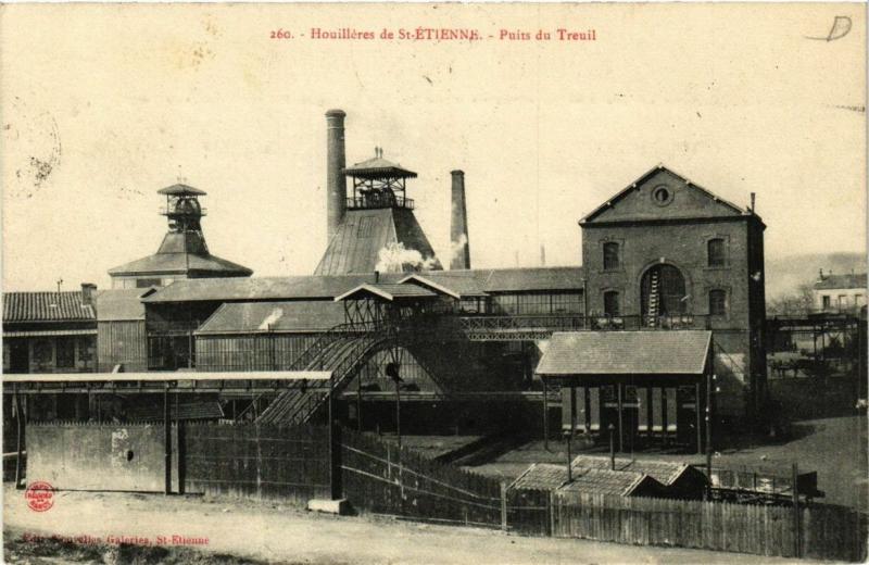 Carte postale ancienne Houilleres de Saint-Etienne Puits du Treuil