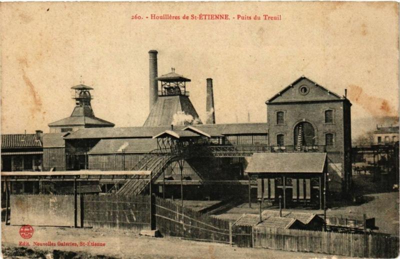 Carte postale ancienne Saint-Etienne Puits du Treuil