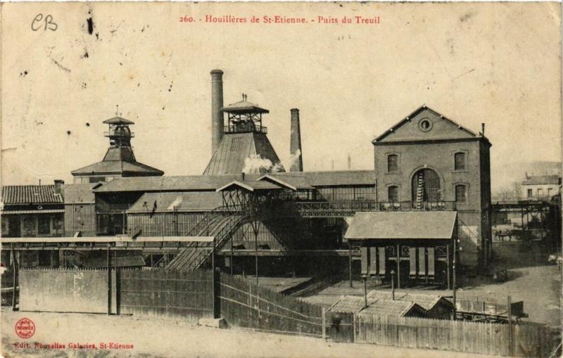 Carte postale ancienne Saint-Etienne Puits du Treuil