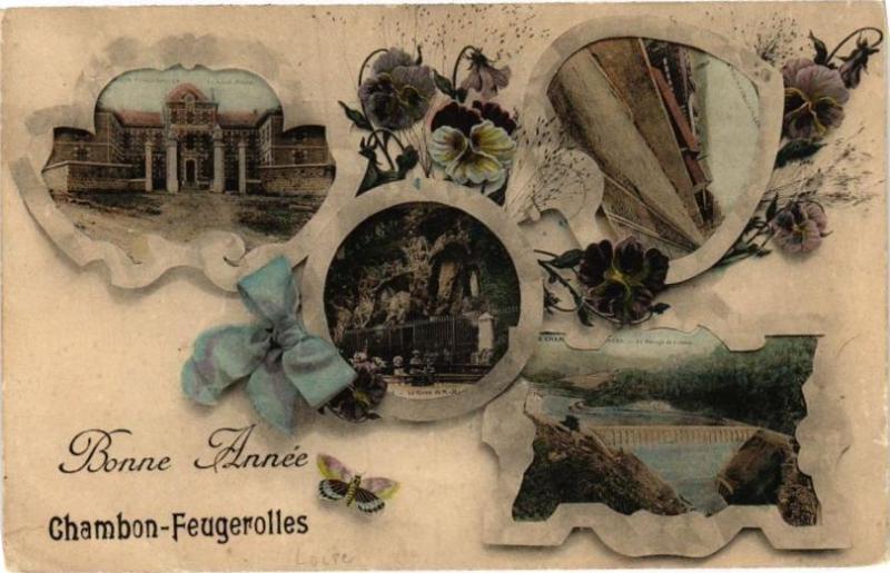 Carte postale ancienne Bonne Année - Chambon-Feugerolles