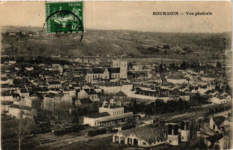 Carte postale ancienne Bourgoin - Vue générale