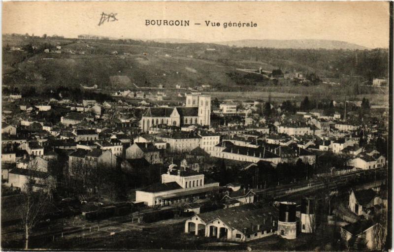 Carte postale ancienne Bourgoin - Vue générale